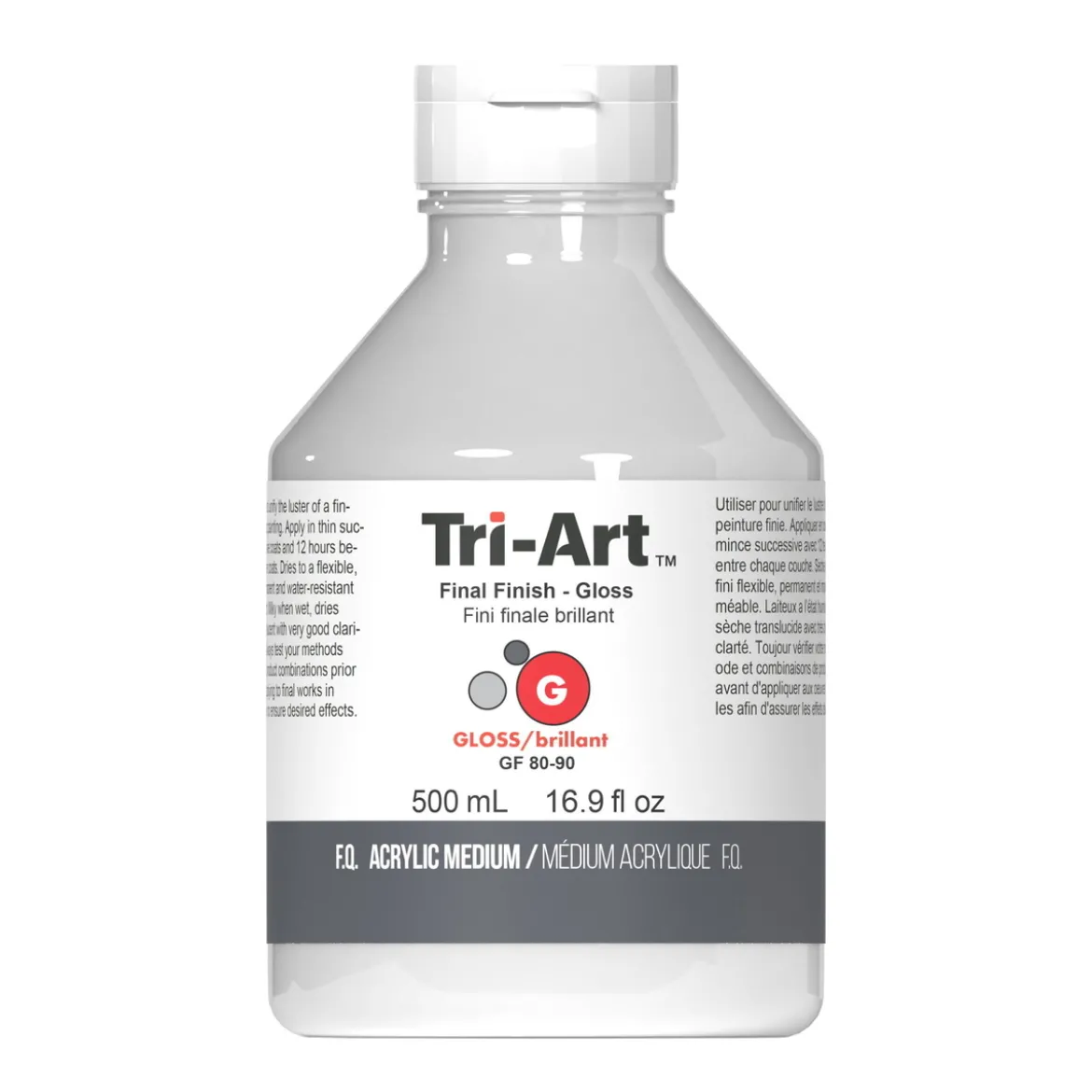 Tri-Art Final Finish Gloss 500 ml, skyddande blank lack / fernissa för akrylfärg