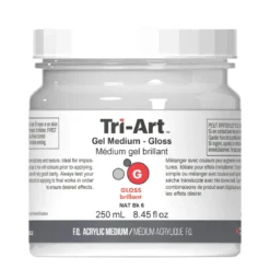 Tri-Art Gel Medium Gloss 250 ml, blankt gelbaserat förtjockningsmedel för akrylfärg