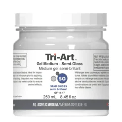 Tri-Art Gel Medium Semi Gloss 250 ml, halvblankt gelbaserat förtjockningsmedel för akrylfärg