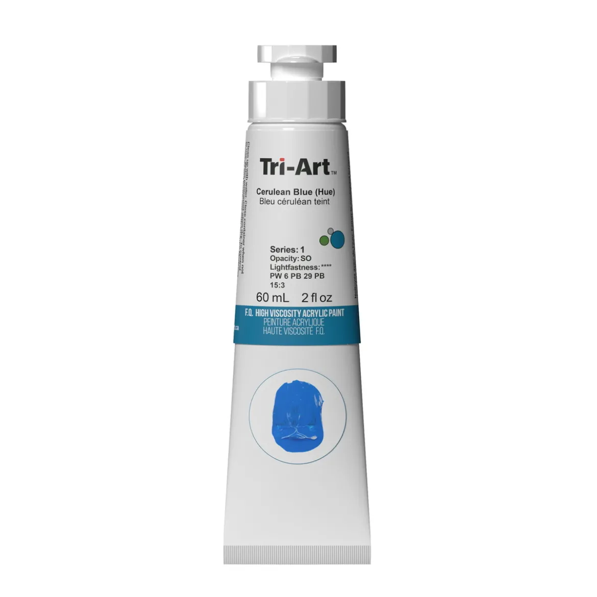 Tri-Art High Viscosity akrylfärg 60 ml Cerulean Blue Hue