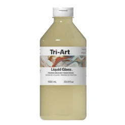 Tri-Art Liquid Glass Pouring Medium 1000 ml, fungerar även som resinliknande lack för akrylfärg