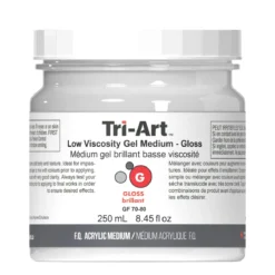 Tri-Art Low Viscosity Gel Gloss 250 ml, blankt gelbaserat förtunningsmedel för akrylfärg