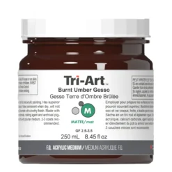 Tri-Art Medium Gesso Burnt Umber 250 ml, brun / rödbrun grundering för akrylfärg