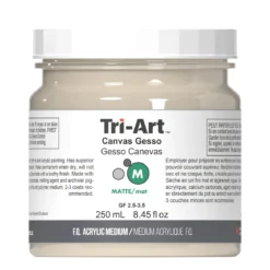Tri-Art Medium Gesso Canvas 250 ml, beige / cremefärgad grundering för akrylfärg