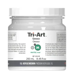 Tri-Art Medium Gesso 250 ml, vit grundering för akrylfärg