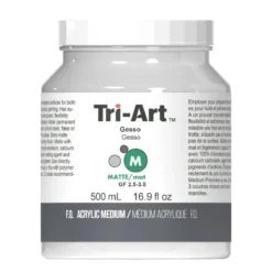 Tri-Art Medium Gesso 500 ml, vit grundering för akrylfärg