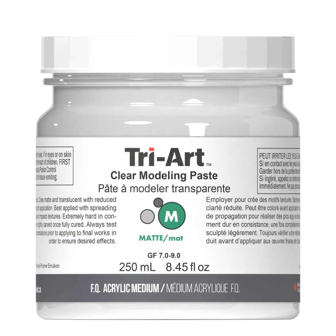 Tri-Art Modeling Paste Clear 250 ml, transparent modelleringspasta för textur på canvas