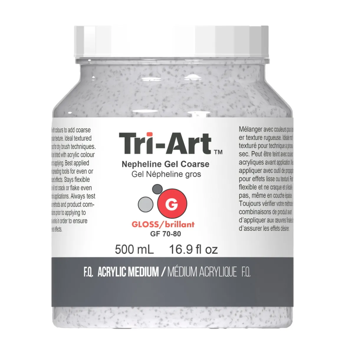 Tri-Art Nepheline Gel Coarse 500 ml, strävt granulerande medium för akrylfärg