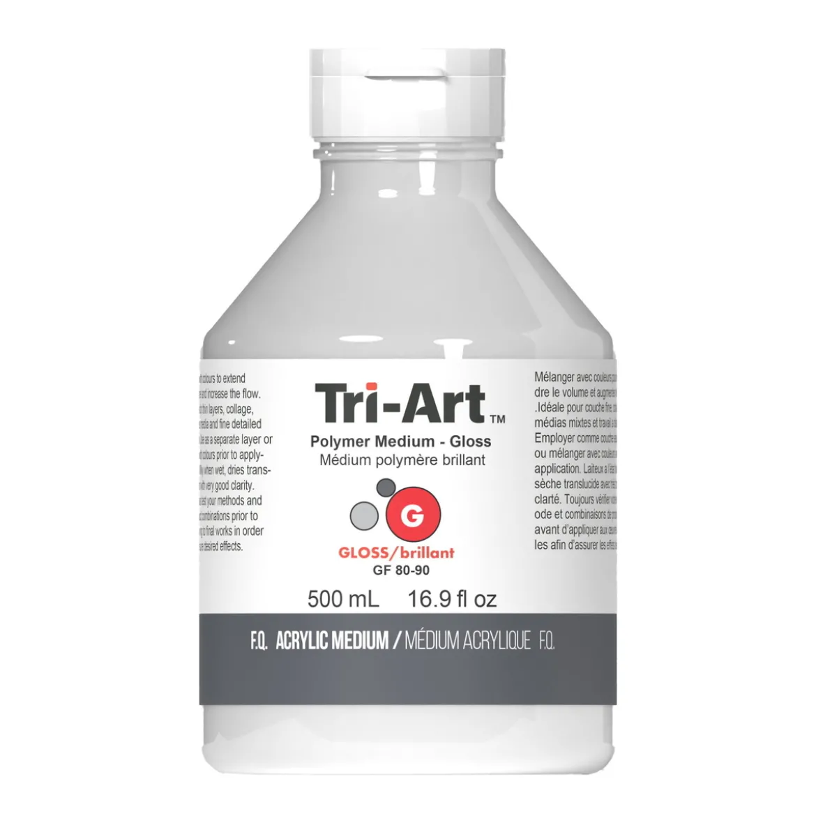 Tri-Art Polymer Medium Gloss 500 ml, blankt förtunningsmedel för akrylfärg