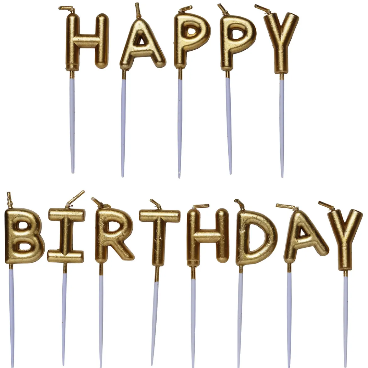 Tårtljus Happy Birthday guld