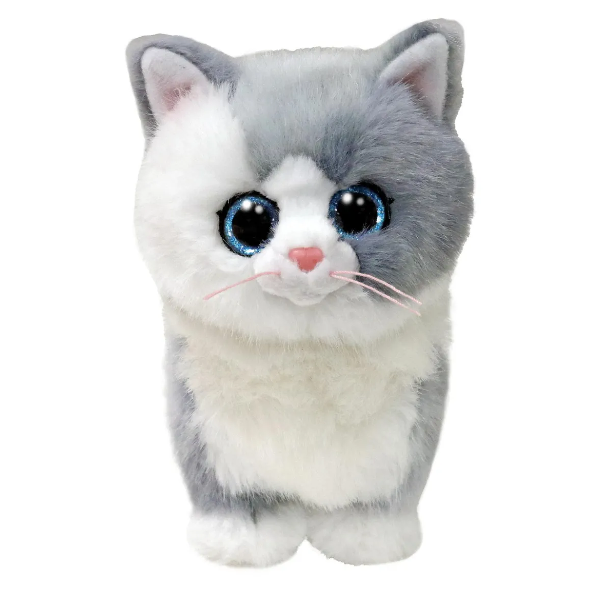 TY Beanie Boo Cat Grey – en vit & grå katt som vill bli klappad! H. 15,5 cm