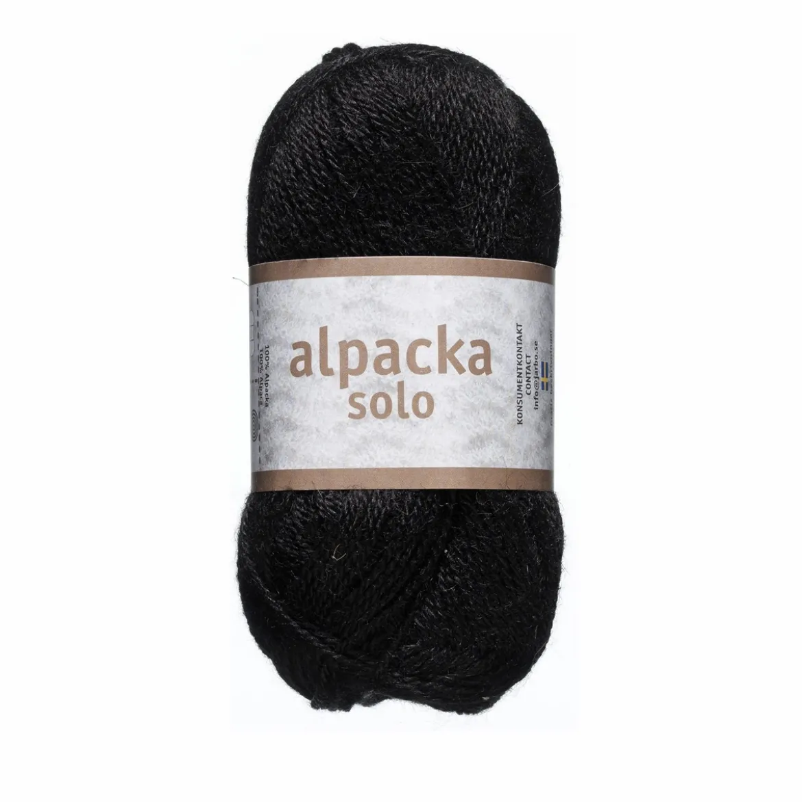Ullgarn Järbo Alpacka Solo 50g svart – 29108 Licorice black