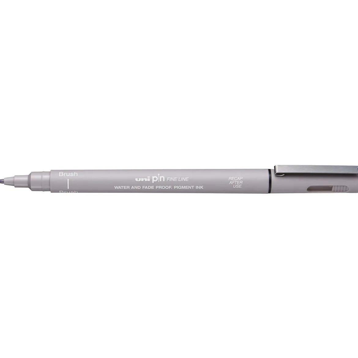 Uni Pin Fine Line Brush Light Grey – med penselspets