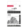 Uni Pin Fineliner 8-pack, Set #1 – 7 fineliners och 1 brush / penselspets