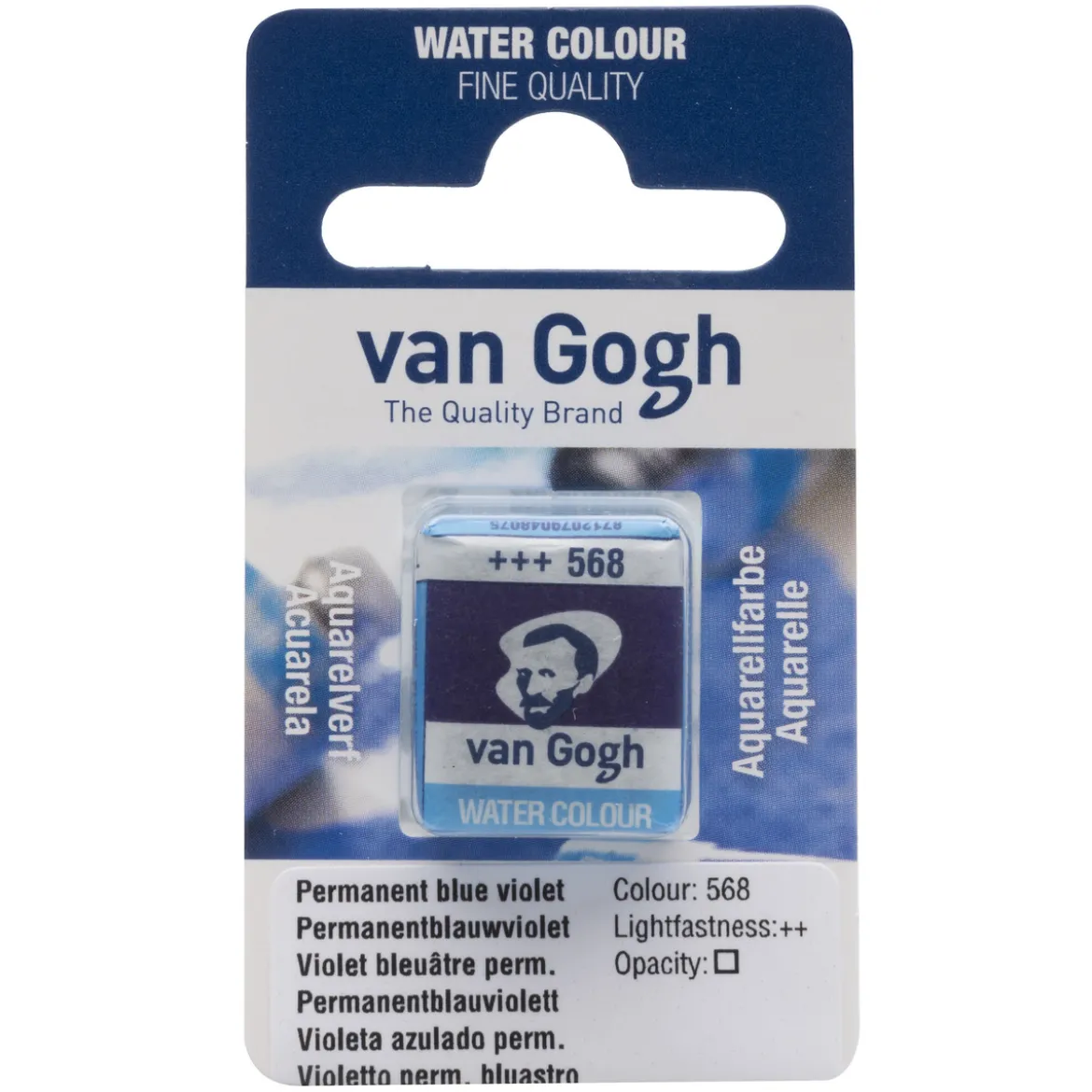 van Gogh akvarellfärg halvkopp – Permanent Blue Violet 568