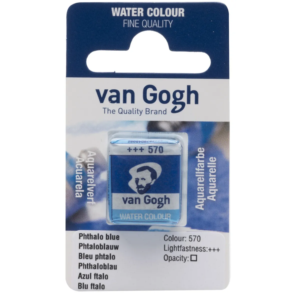 van Gogh akvarellfärg halvkopp – Phthalo blue 570