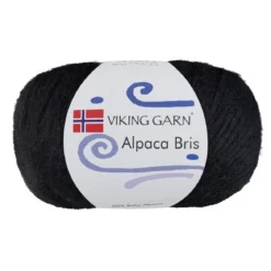 Viking Garn Alpaca Bris 50g svart 303
