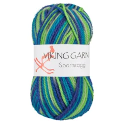 Viking Garn Sportsragg 50g blå/grön 552