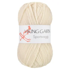 Viking Garn Sportsragg 50g naturvit 502