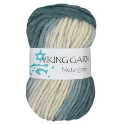 Viking Naturgarn 50g vit/blå 612