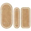 Väskbottnar av konstläder, 3 st. naturfärgade – 22×10, 18×8, 18×5,3 cm