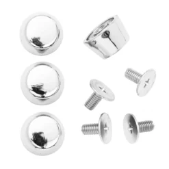 Väskfötter av metall, 4 st silverfärgade Ø9 mm + 4 skruvar
