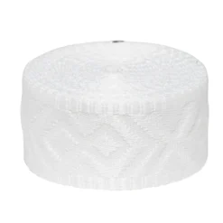 Väskrem, vit med vävt mönster, längd 250 cm, bredd 3,8 cm