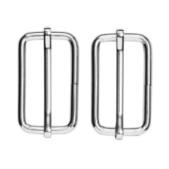 Väskspänne justerbart 2-pack – 47×23 mm, silverfärgade. Max rembredd 45 mm