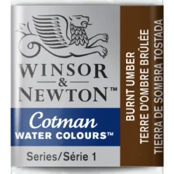 Winsor & Newton Cotman akvarellfärg halvkopp Burnt Umber 076