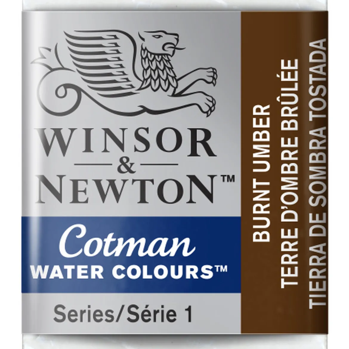 Winsor & Newton Cotman akvarellfärg halvkopp Burnt Umber 076