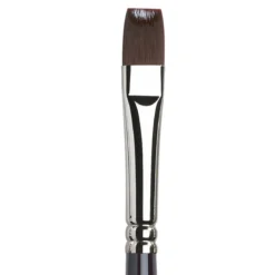 Winsor & Newton Galeria Short Flat Bright 12, lång flatborstad syntetpensel med långt skaft för olja & akryl