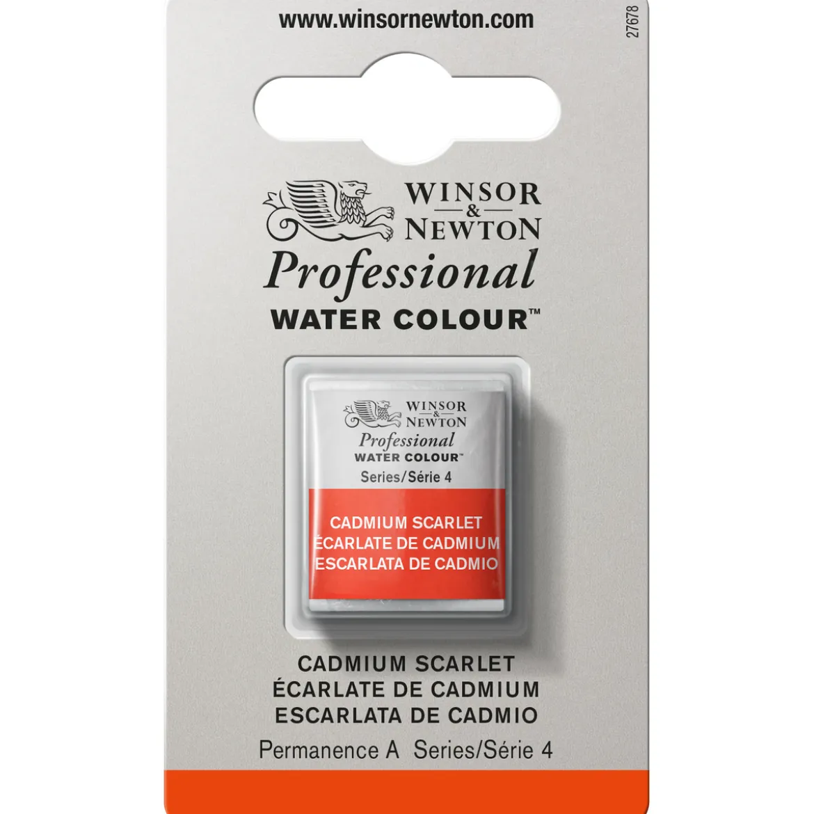 Winsor & Newton Professional akvarellfärg halvkopp Cadmium Scarlet 106