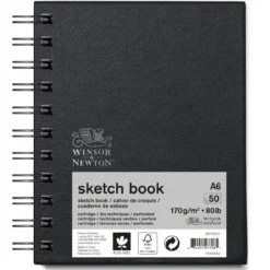 Winsor & Newton Sketch spiralbunden skissbok A6 (105×148 mm), 50 ark, 170 g/m²