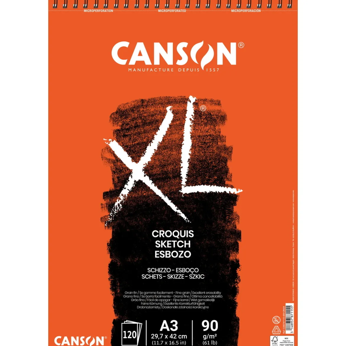 XL Croquis skissblock A3 90g
