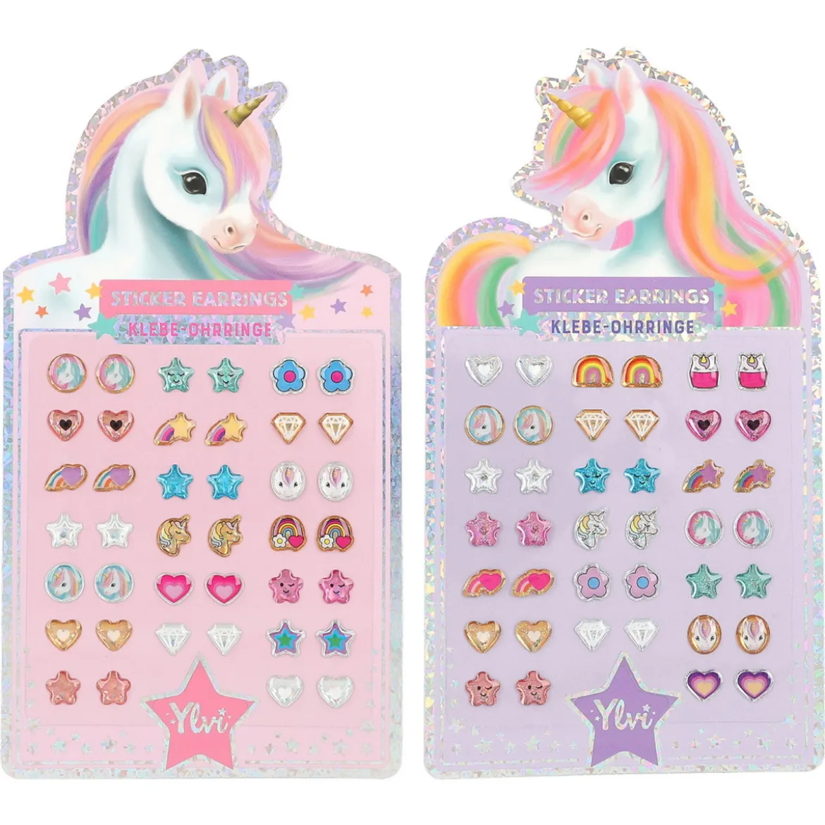 Ylvi självhäftande örhängen (2×20) Unicorn, pris per ark, säljs assorterat online