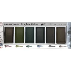 ZIG Kuretake Gansai Tambi Graphite Set – 6 st. japanska mörka akvarellfärger